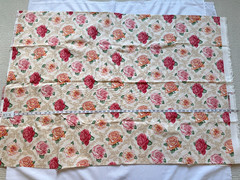 VTG Cottage Rose Lattice Home Decor Fabric Spectrum Print over 2 Yds Cottagecore