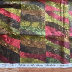 Artisan Spirit Falling Leaves Brown Green Red Orange Block Elaine Quehl 1.8 Yard
