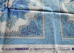 Kaufman Holiday Flourish Fabric Panel 24″ x 44″ Blue Silver Purple Christmas