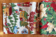 26 Christmas Holiday Cotton Fabric Strips Quilting Scraps Remnants Crafts