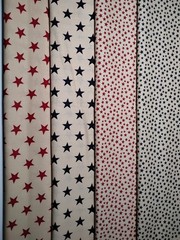 Patriotic Stars Cotton Fabric Quilting Crafting Sewing – 1/2 Yard ea – 4 pieces
