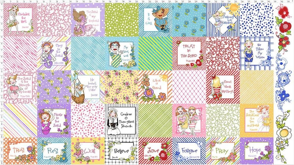 23″ X 44″ Panel Scriptures Faith Medley Joy Journey Cotton Fabric Panel D411.08