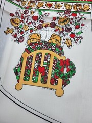 Vintage 1981 Teddy Bear stocking fabric patch press Christmas Sock