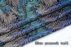 Ancient Chinese Tang Diy Costume Kimono Cos Faux Silk Peacock Tail Sewing Fabric