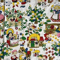 Fairy Tales Children Cotton Fabric Vintage House N Home Fabrics & Draperies 1 Yd