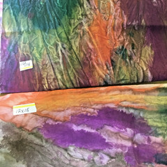 Lot of 7 Fabric All Different Assorted Size Pieces Watercolor Colorful Tie Dye
