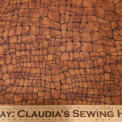 21″ Night Life Fabri-Quilt Tonal Brown Alligator Skin Print