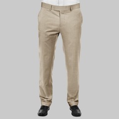 Khaki Cotton Linen Pants Fabric 145cm Premium Lycra Stretch Chinos Trouser Cloth