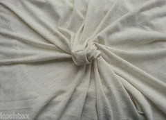 Linen Blend JERSEY Knit Fabric By the Yard Bleach Ivory [Underwear, Shirt] 6/15