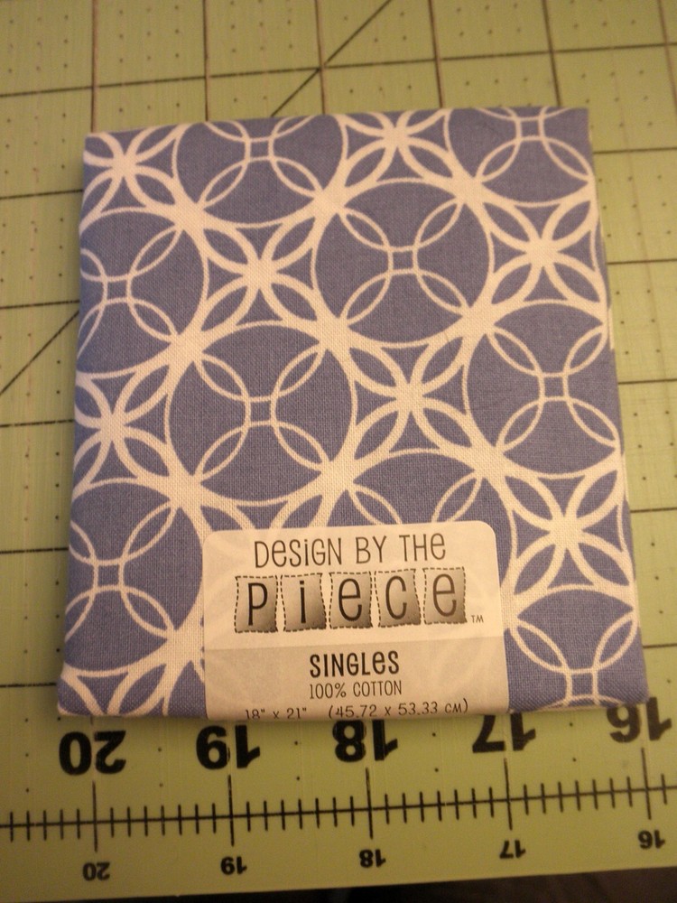 Design by the Piece Interlocking White Circles on Blu Fat Quarter, FREE SHIPPING