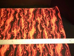 WASHED & IRONED Flames, black background Fat Quarter 18″X21 1/2 ” Cotton Fabric