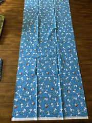Snoopy Woodstock Peanuts Comics Characters Dogbowl Fabric Print: 19 1/2” x 43”