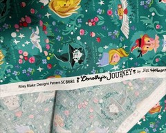 FQ Fat Quarter Dorothys Journey Vignette Jill Howarth Emerald Fabric 18″ x 21″