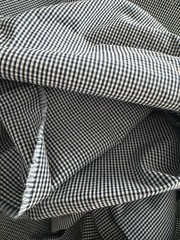 Woven navy & white check plaid fabric, 5.5 yard length, 59″ wide. For aprons +