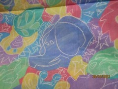 Xwide Vintage Cotton Princess Fabrics #1028 Chalkboard Animal Drawings 1.5 yds