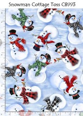 Snowman Cottage Store Christmas Holiday cotton quilt fabric Timeless 8992