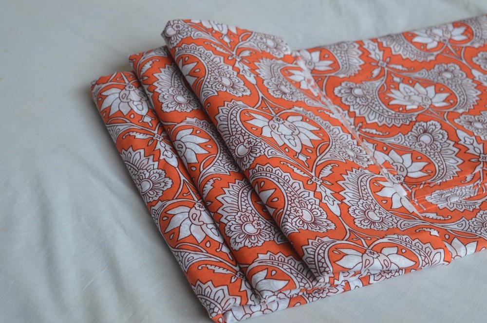 3 Yard Floral Hand Print Running Fabric 100%Cotton NO DUTY CHARGES 100%✅ZK-15