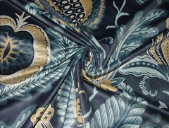 2 Metres iLiv Cantaloupe Navy Velvet Curtain Upholstery Cushion Blind Fabric