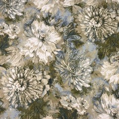 Watercolor Floral LAKESIDE Green Cotton Drapery Curtain Upholstery Fabric BTY