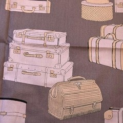 Alexander Henry Ghastly valise Luggage Gray USA Cotton Fabric 110×45cm
