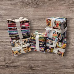 Cotton Fabric Fat Quarter Bundle: 25 Novelty Prints, Batik, Misc Stash Builder