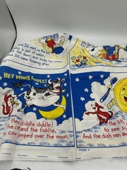 Vintage Princess Fabrics Nursery Rhymes Cloth Book Fabric Panel Uncut 22×68