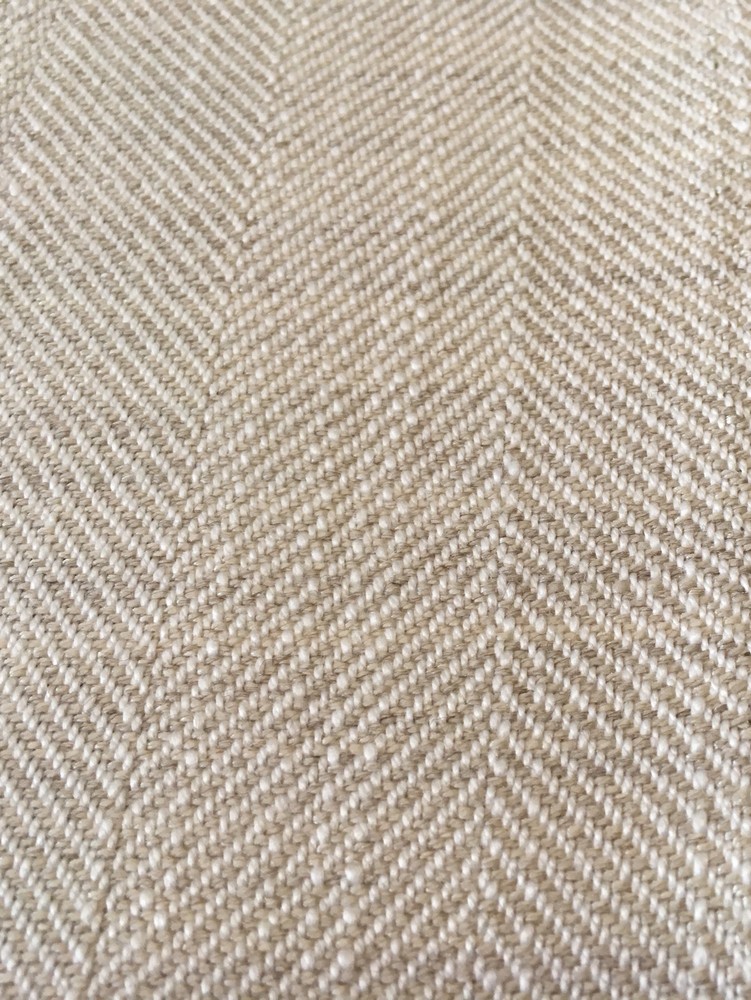 Schumacher Trevira Upholstery Fabric- Watou Herringbone / Bone 5.0 yd 66441