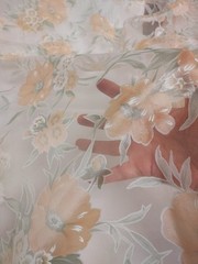 Polyester Organza Printed Fabric, $12/yd., 4yds.available