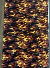 FLAMES FIRE RED ORANGE YELLOW BLACK FLEECE FABRIC BTY