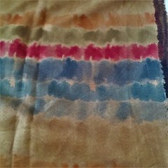 Faux Suede polyester micro fiber fabric-light brown with stripe design-46″ x 46″