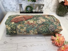Vintage Romantic Scene French Country Tapestry Woven 26”x 38” Upholstery 2 Piece