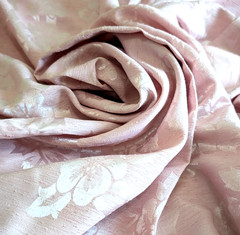 Solid Light Pink Floral Brocade Satin Fabric Textured 44″ Wide x 4 Yards