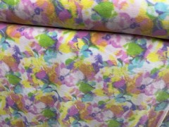 Pastel Floral Flower Fleece Fabric, 60” Wide, Sold By The Yard