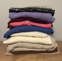 Lot 100% Cashmere 9 Sweaters & 3 Scarf Flawed Crafters Cutters Fabric DIY – 4lb