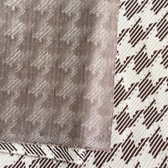 1.8 YD 1970s Vintage Double Knit Polyester Fabric Brown Houndstooth
