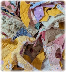 Vintage Quilt Scrap Cutter Quilt Scrap Pieces Slow Stitch, Junk Journal, Bag 6