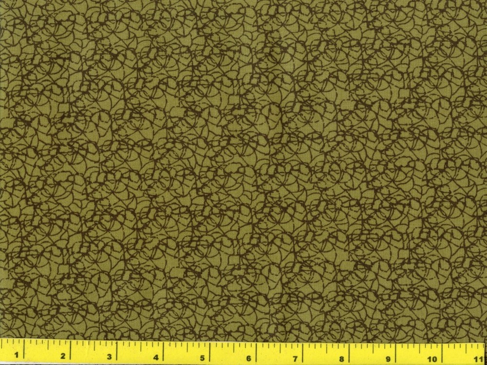 Moss Green Blender w/ Squiggles Quilting Sewing Fabric by Yard #2138