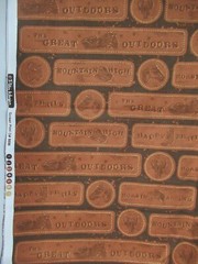 Western Theme SAYINGS ALLOVER Peter Horjus Cotton Fabric BROWN SBTYx44 NEW