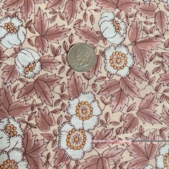 Mauve Pink Floral Lightweight Poly Cotton Blend Fabric 2 Pieces