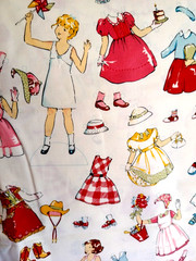 Alexander Henry Fabric Sage Glenn Paper Dolls 2003 white 2 Yards +, unwashed