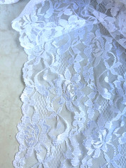 White Floral Lace Fabric By the Yard 54″ Wide