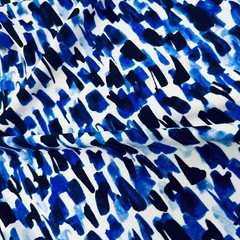 Abstract Watercolor Blue print Nylon Spandex Fabric Stretch by the Yard Swimwear