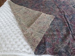 4105. Maroon Green Off-White ABSTRACT SWIRL Upholstery FABRIC–54″ x 1 yd.