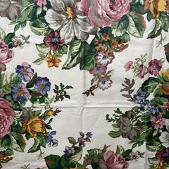 Fabric Stanley King Studios Screen Print Teflon Finish Floral 2 Pieces
