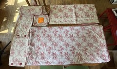 2002 Jane Churchill Colfax Rose Toile Custom Queen Duvet 2 Cases 1 Neck Roll +