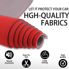 Red Suede Headliner Fabric 96″ L x 60″ W Foam Backing for Auto, SUV, Boat, RV Re