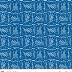 FFA Forever Blue 2 Farm Patch Blue Cotton Fabric