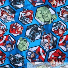 BonEful FABRIC FQ Cotton Quilt White Blue Cloud Sky Winnie the Pooh Disney Kite