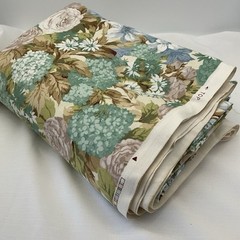 Vtg 1981 Arthur Sanderson Flower Show Home Decor Fabric Cotton 7 3/4 Yds x 50″W