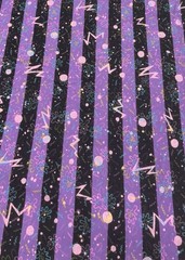 Vintage 80 s Purple Black Squiggle Puffy Print Cotton Knit Fabric BTHY #41